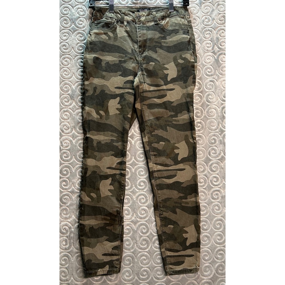 Ci Sono Camouflage Denim‎ Pants Size 5/27 The Basics Collection Camo Green